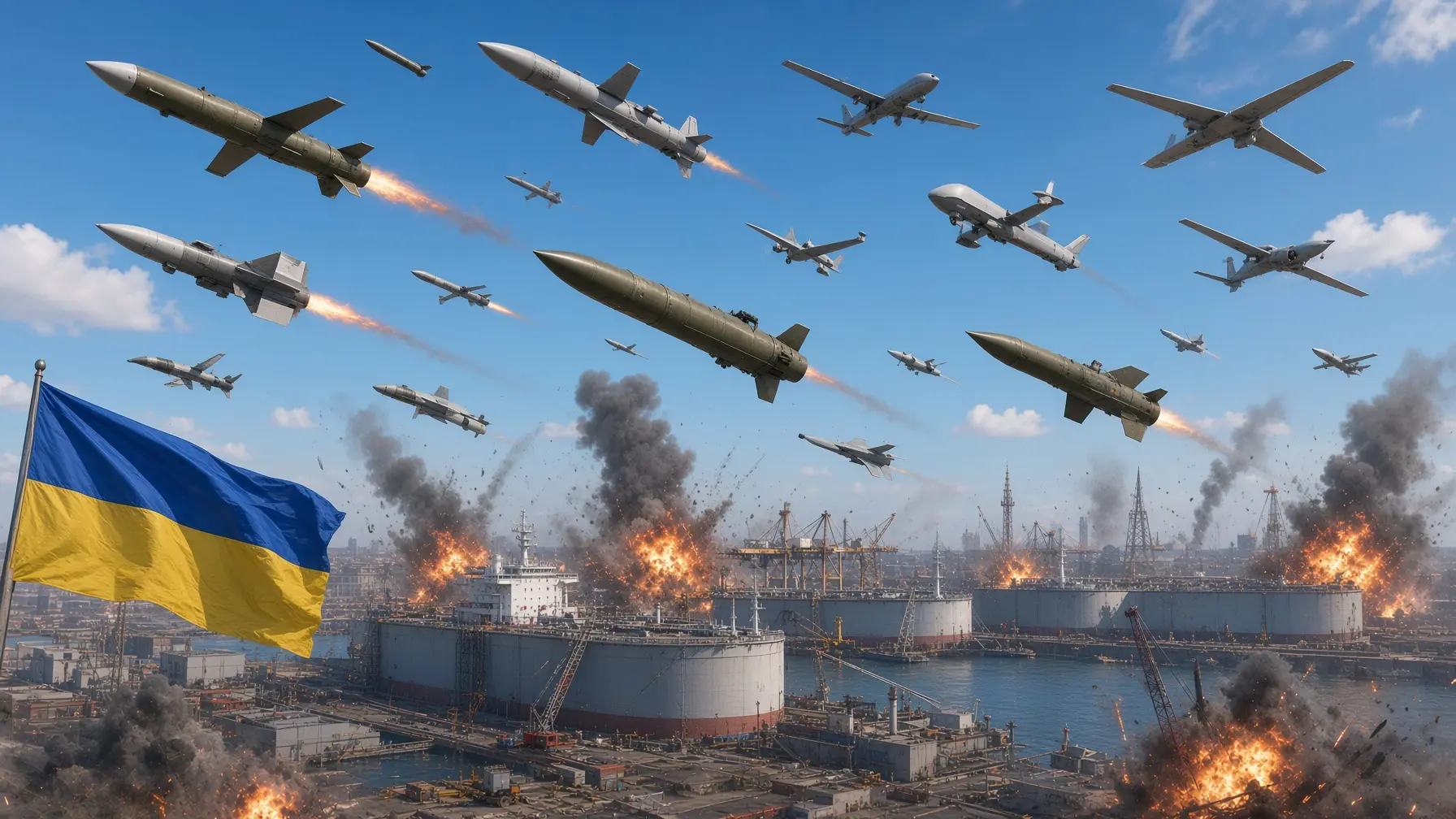 Ukrajna megmutatta, mit tud a saját fegyveripara: egyszerre tizenöt hazai fegyverrendszerrel támadta Novorosszijszkot thumbnail